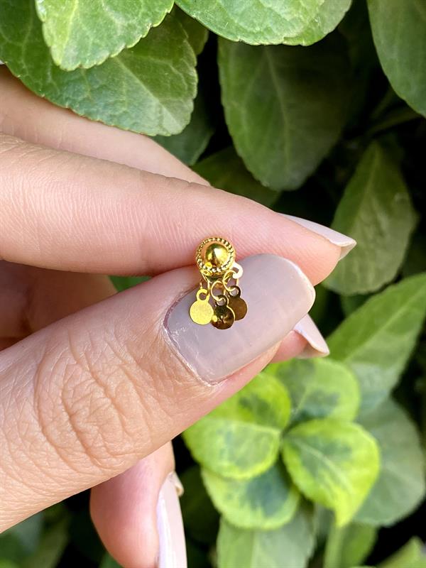 14 Ayar Altın Yuvarlak Pul Geçmeli Hızma