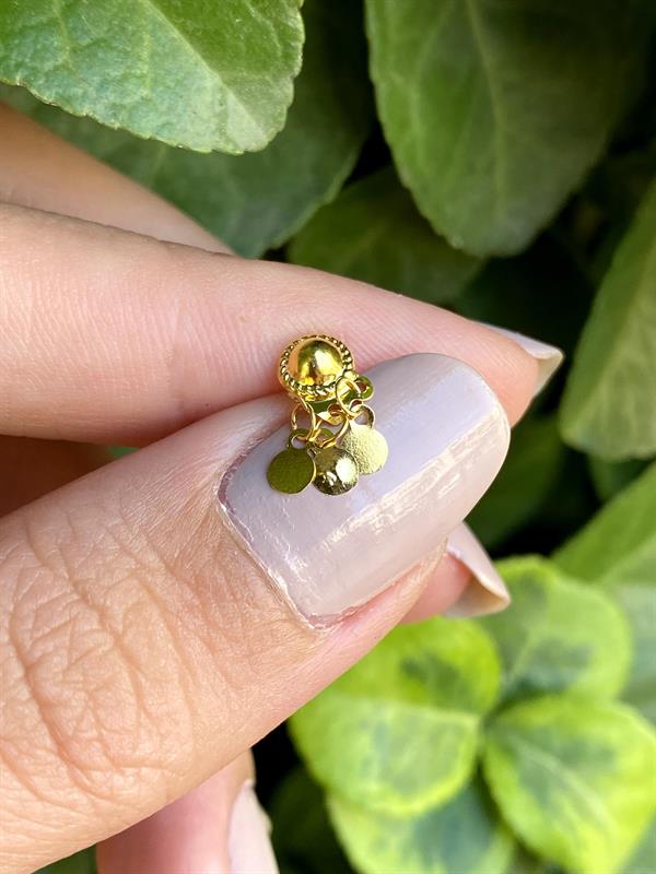 14 Ayar Altın Yuvarlak Pul Geçmeli Hızma