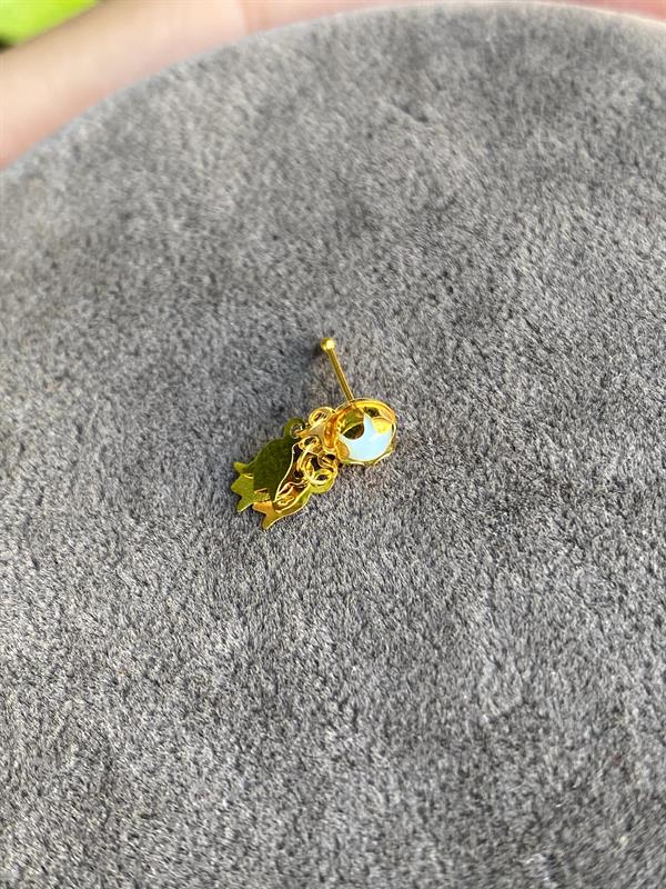 14 Ayar Altın Taşlı Ters Lale Geçmeli Hızma