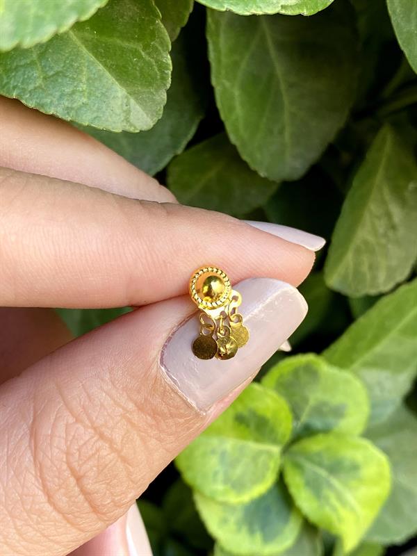 14 Ayar Altın Yuvarlak Pul Geçmeli Hızma