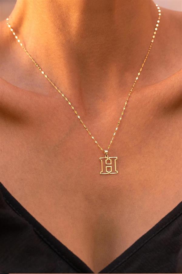 14 Ayar Altın H Harf Soft Kolye