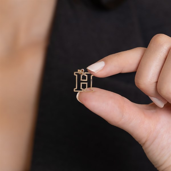 14 Ayar Altın H Harf Soft Kolye Ucu