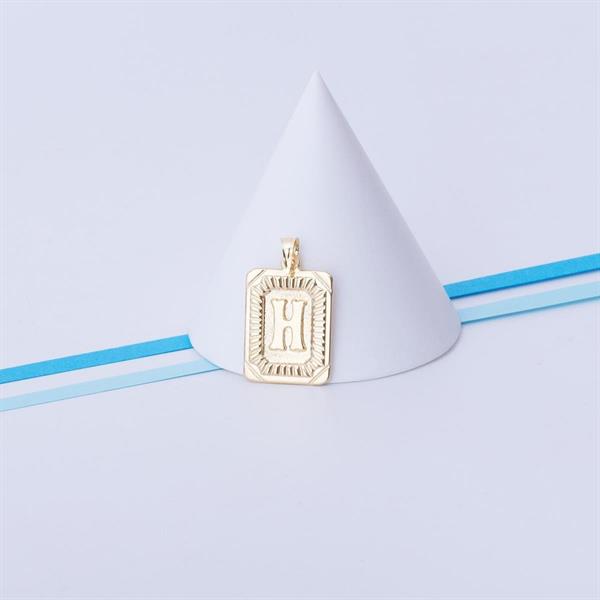 14 Ayar Altın H Harf Vintage Kolye Ucu
