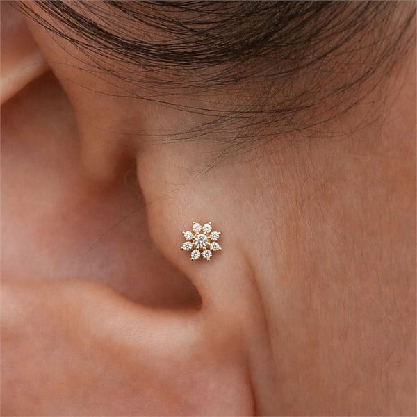 14 Ayar Altın Hale Tragus