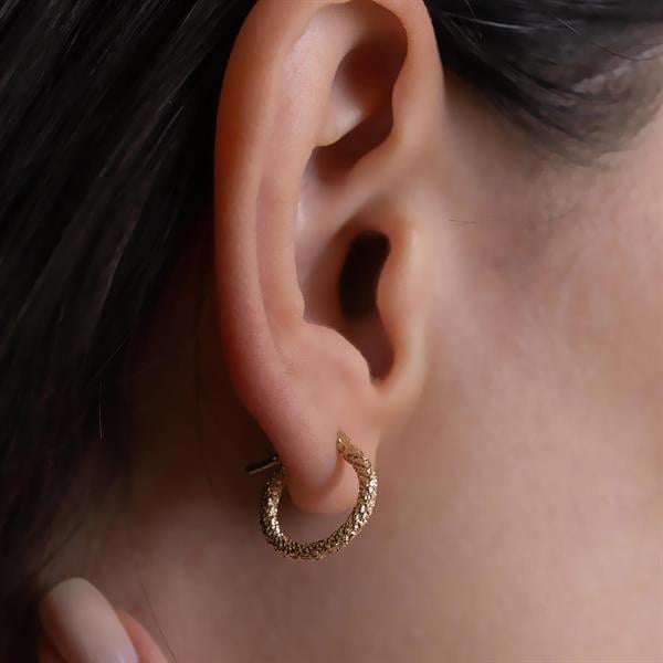 14 Ayar Altın Halka Küpe 1,4 mm