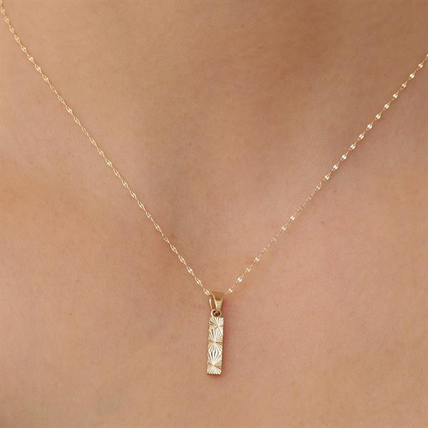 14K Solid Gold I Letter Small Fusion Necklace