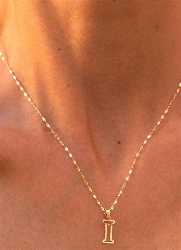 14 Ayar Altın İ Harf Soft Kolye