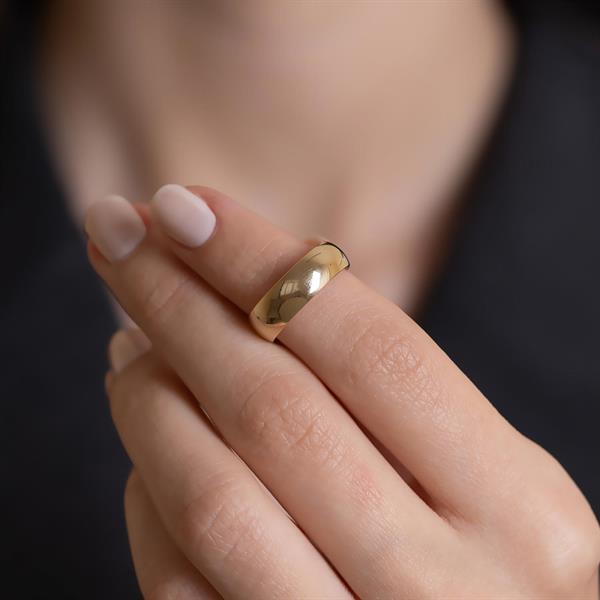 14 Ayar Altın İçi Dolu 6mm Klasik Alyans