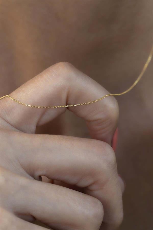 14 Ayar Altın Klasik Hayalet Zincir Kolye (0,7 mm)