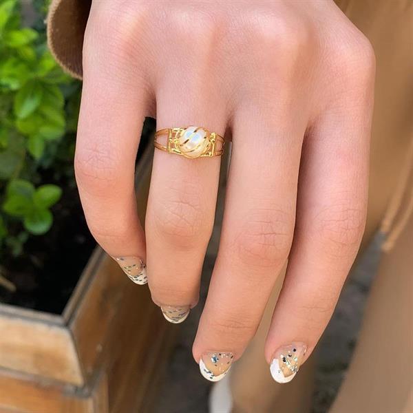 14 Ayar Altın İncili Yüzük