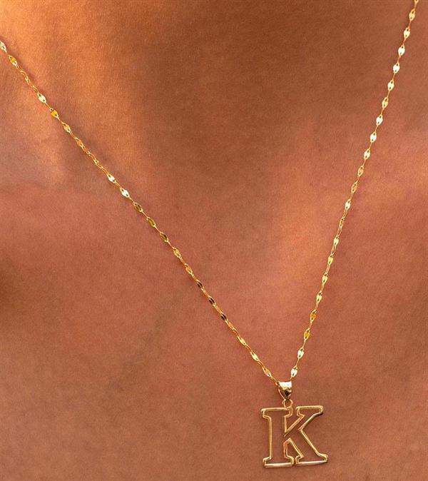 14 Ayar Altın K Harf Soft Kolye
