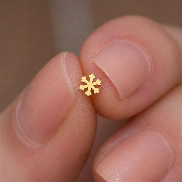14 Ayar Altın Kar Tanesi Tragus