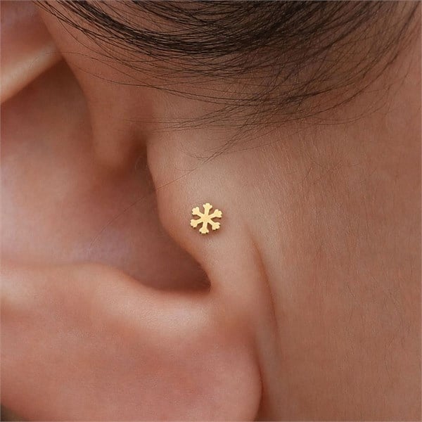 14 Ayar Altın Kar Tanesi Tragus