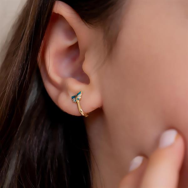 14 Ayar Altın Kelebek Çocuk Küpe