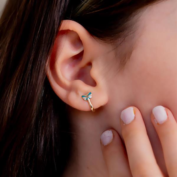 14 Ayar Altın Kelebek Çocuk Küpe