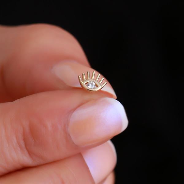 14 Ayar Altın Kirpik Göz Tragus Piercing