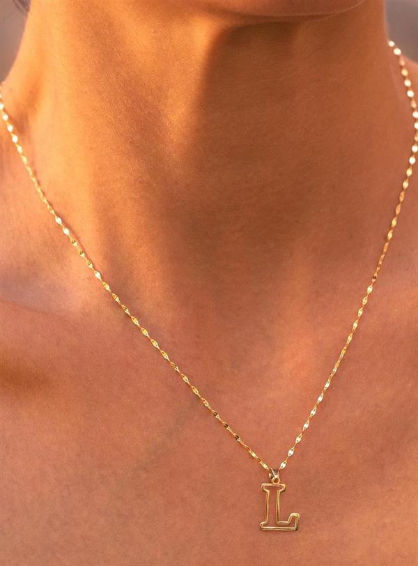 14 Ayar Altın L Harf Soft Kolye