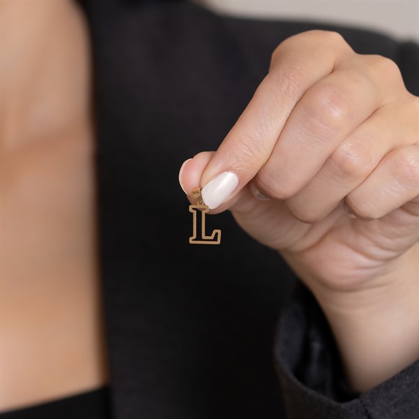 14 Ayar Altın L Harf Soft Kolye Ucu