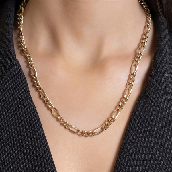 14 Ayar Altın Light Figaro Kolye 6 mm