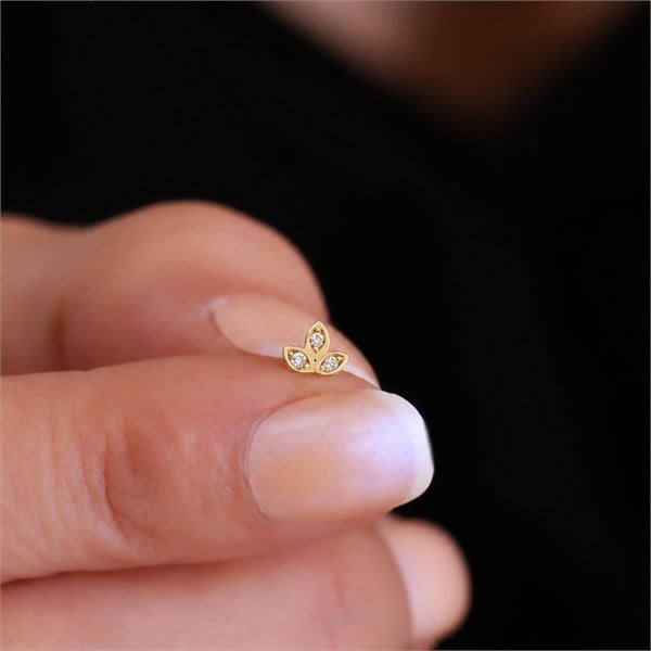 14 Ayar Altın Lotus Çiçeği Tragus