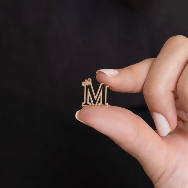 14 Ayar Altın M Harf Soft Kolye Ucu