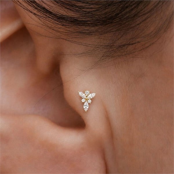 14 Ayar Altın Markiz Yusufçuk Tragus Piercing