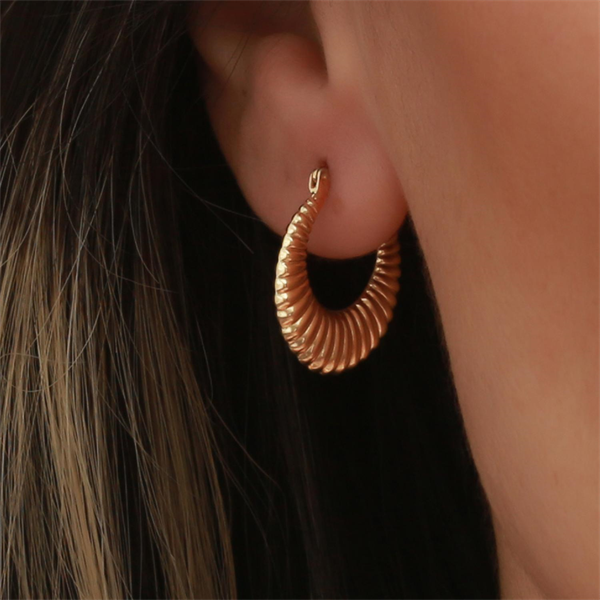 14 Ayar Altın İstiridye Küpe 2 cm