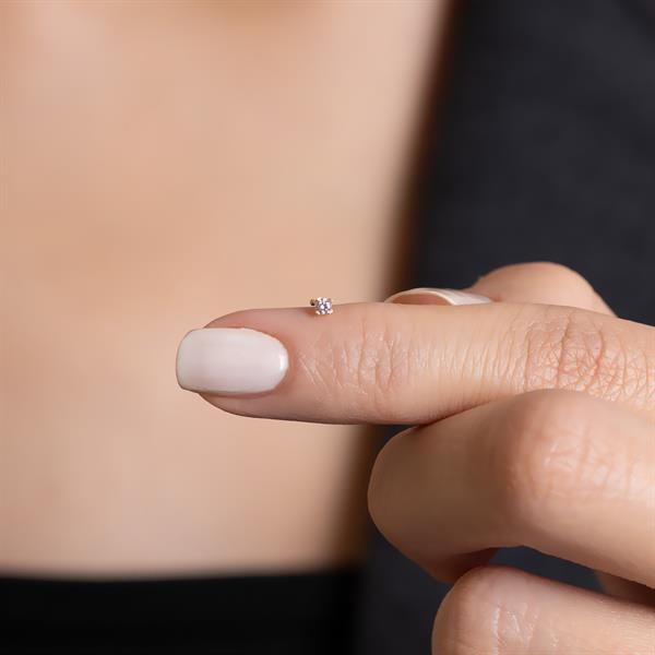 14 Ayar Altın Mini Tektaş Geçmeli Hızma