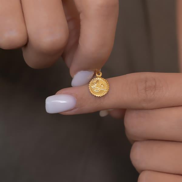 14 Ayar Altın Mini Tuğra Kolye Ucu 1 cm