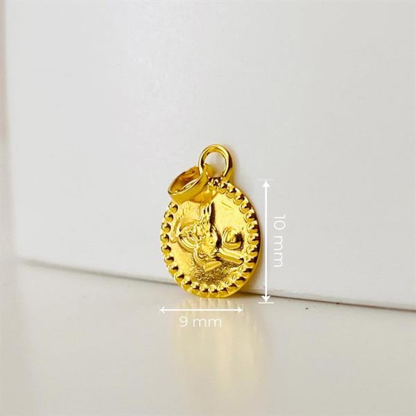 14 Ayar Altın Mini Tuğra Kolye Ucu 1 cm