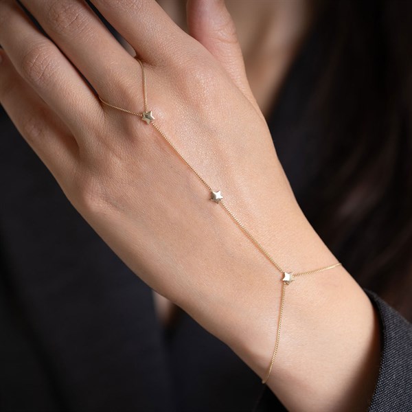 14 Ayar Altın Mini Yıldızlı Şahmeran 1 mm