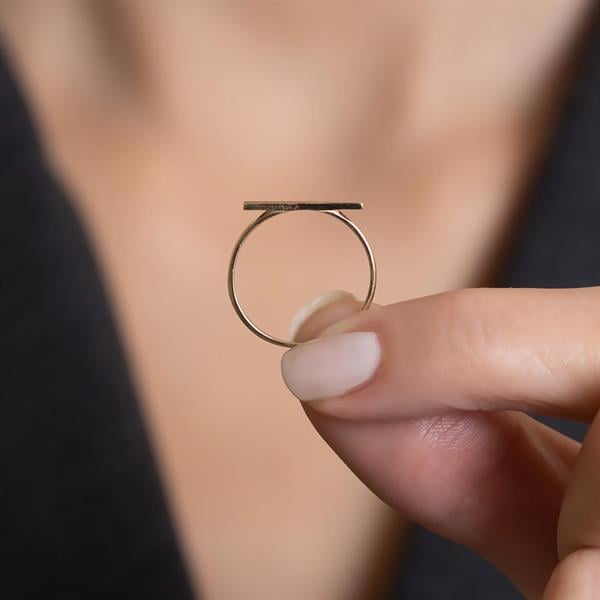 14 Ayar Altın Minimal İnce Çizgi Yüzük