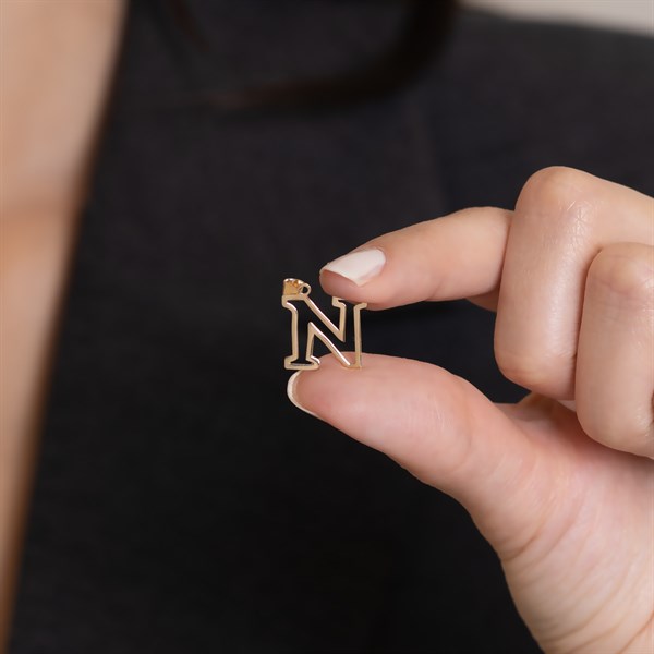 14 Ayar Altın N Harf Soft Kolye Ucu