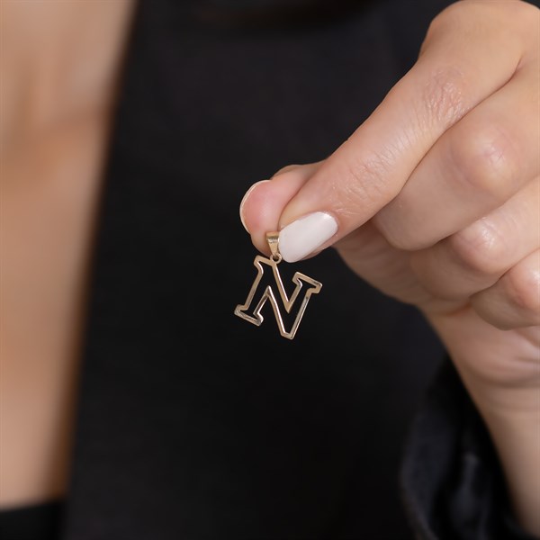 14 Ayar Altın N Harf Soft Kolye Ucu