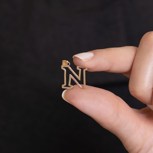 14 Ayar Altın N Harf Soft Kolye Ucu