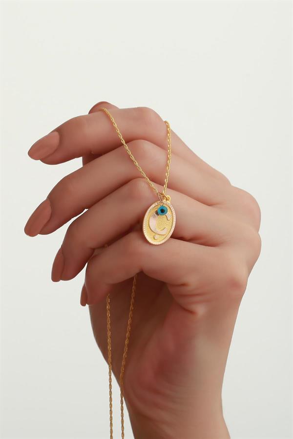 14 Ayar Altın Ç Harf Nostaljik Kolye