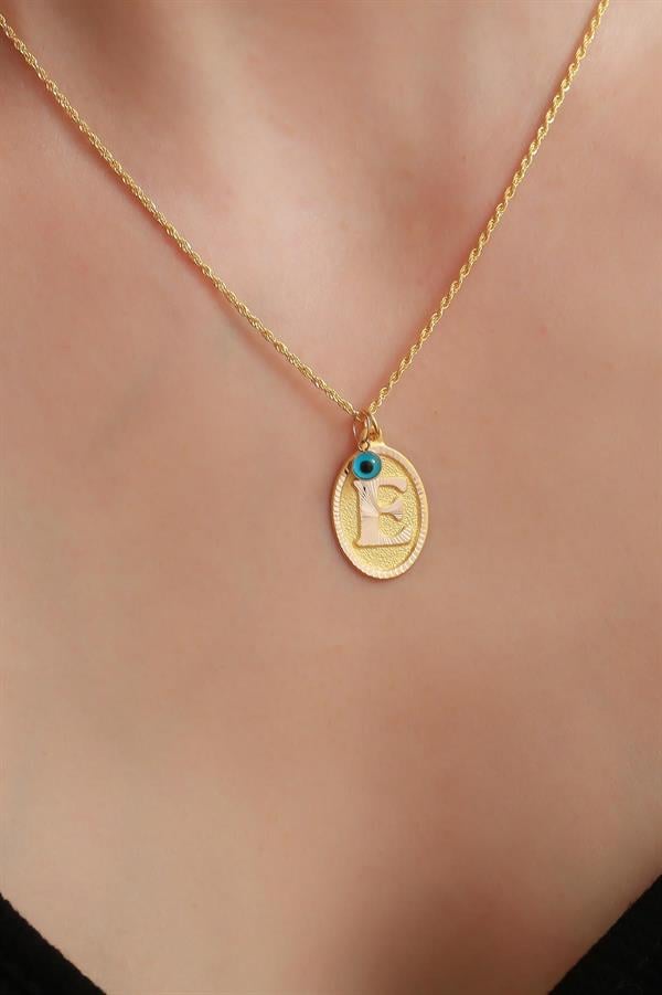 14 Ayar Altın E Harf Nostaljik Kolye