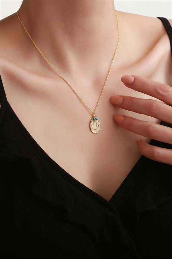 14 Ayar Altın O Harf Nostaljik Kolye