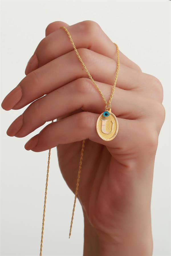 14 Ayar Altın U Harf Nostaljik Kolye