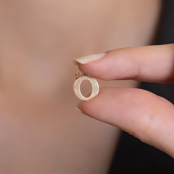 14 Ayar Altın O Harf Sade Kolye Ucu