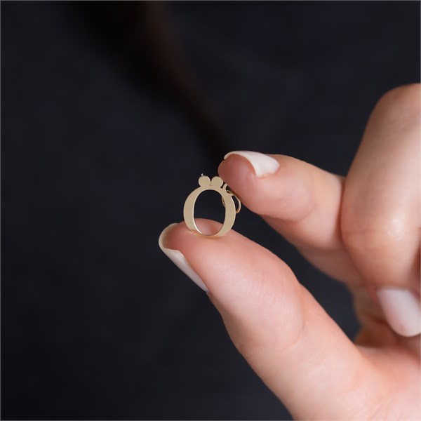 14 Ayar Altın Ö Harf Sade Kolye Ucu 13.5 mm