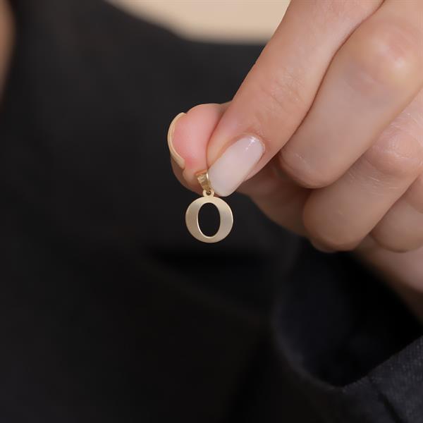 14 Ayar Altın O Harf Sade Kolye Ucu