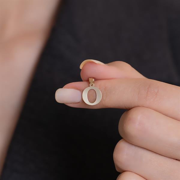 14 Ayar Altın O Harf Sade Kolye Ucu