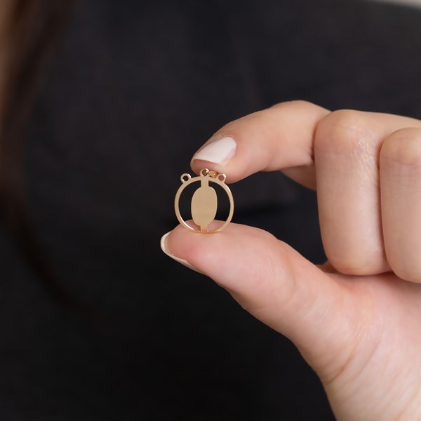 14 Ayar Altın Ö Harf Soft Kolye Ucu