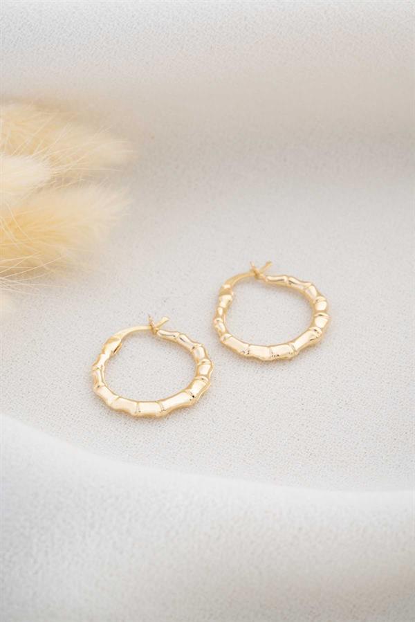 14 Ayar Altın Orta Boy Deniz Atı Halka Küpe 1.8 cm