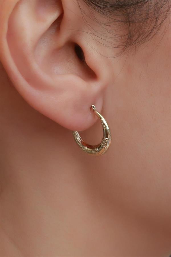 14 Ayar Altın Orta Boy Heleni Küpe