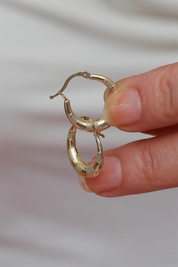 14 Ayar Altın Orta Boy Heleni Küpe