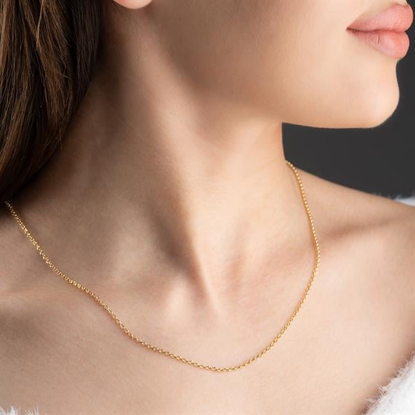 14 Ayar Altın Orta Kalın Doç Zincir Kolye