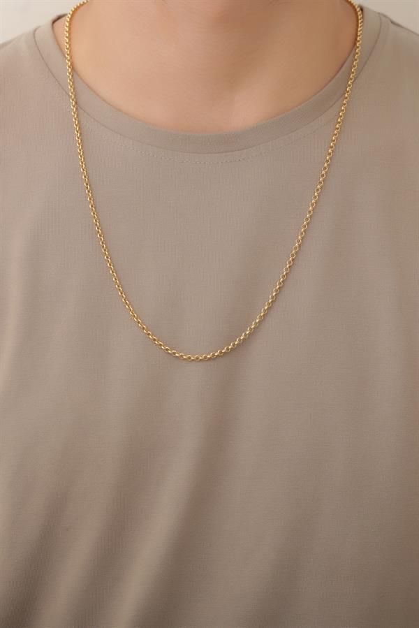 14 Ayar Altın Orta Kalın Erkek Doç Zincir Kolye