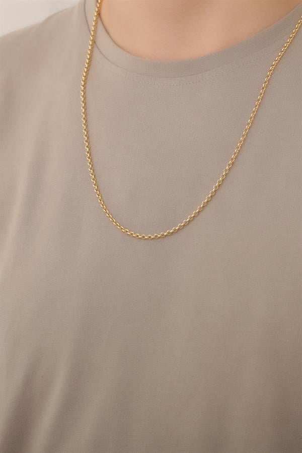 14 Ayar Altın Orta Kalın Erkek Doç Zincir Kolye